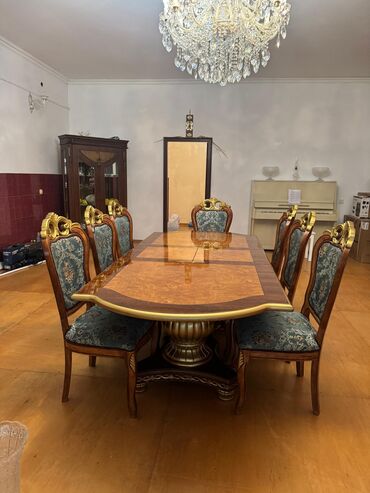 столы и стулья для гостинной цены: Qonaq otağı üçün, İşlənmiş, 8 stul