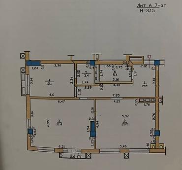 Продажа квартир: 2 комнаты, 98 м², Элитка, 7 этаж, Евроремонт — 3