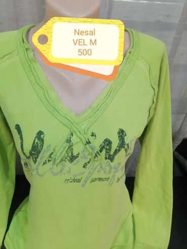 Women's Sweatshirts: M (EU 38), Single-colored, Print, color - Green