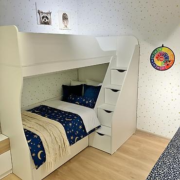 bunk bed: Двухъярусная детская кровать, Новый, ЛДСП, цвет - Белый — 5