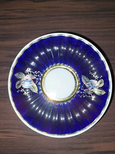 Qab-qacaq və mətbəx ləvazimatları: Çay dəsti, rəng - Mavi, Farfor, SSRİ — 4