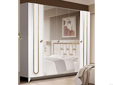 Спальные гарнитуры: Спальный гарнитур, Двуспальная кровать, цвет - Белый — 3