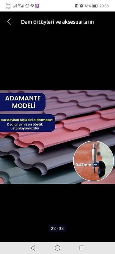 demir fermalar: Dam örtyünün zavodan satişi isdelen renk var aksusar var catrlma — 3