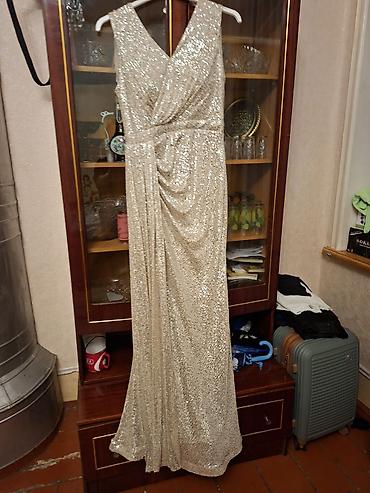 be: Parlaq payetli axşam libası - Rəng: şampan/qızılı tonlarda - Model — 1