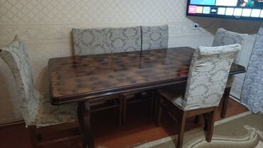 стеклянный стол офисный: Для гостиной, Б/у, 6 стульев