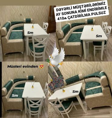 Divan və masa dəstləri: Künc divan və masa desti yeni