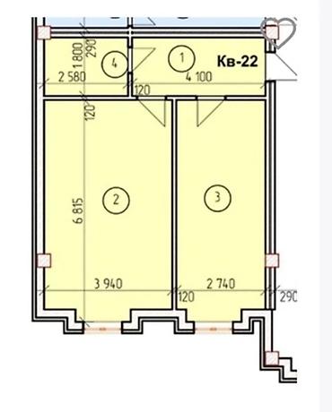 52: 2 комнаты, 52 м², Элитка, 7 этаж — 4