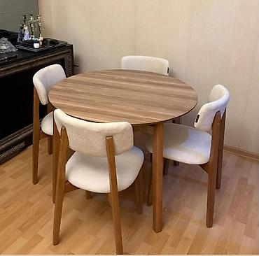 Mətbəx üçün, Yeni, Açılmayan, Yumru masa, 4 stul