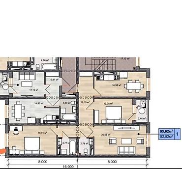 Квартиры: 3 комнаты, 95 м², Тунгуч мкр 1 этаж, Евроремонт — 6
