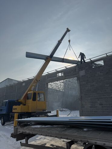 Услуги манипулятора: Кран услуга Стрела 21 метр Контейнер вагон бухта кирпич кум шагыл — 8