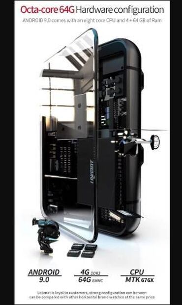 Smart satovi: Smart sat/telefon 4G - APPLLPMAX - 4/64GB- 2 kamere- OS9 Novi — 3