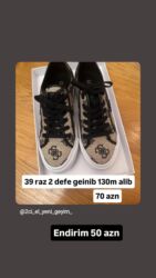 женские кашемировые кофты: - Qadın idman ayaqqabısı - Ölçü: 39 - Rəng/naxış: Bej üzərində qara