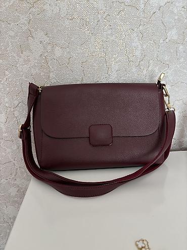 kosmetik canta: Bordo rəngdə qadın çantası — 1