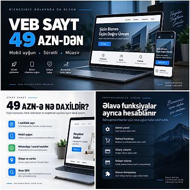 Xidmətlər: Veb sayt hazırlanması - 49 AZN-dən Kiçik bizneslər və fərdi xidmət — 2