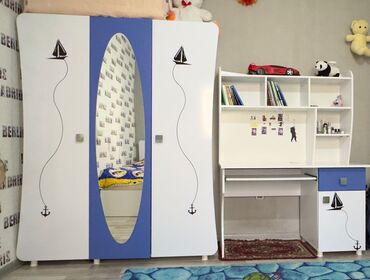 gənc yataq desti: Oğlan üçün, İşlənmiş, Təknəfərlik çarpayı, Dolab, Tumba, Yazı masası