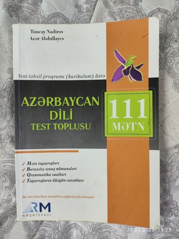 Testlər: 111 metn kitabı,az istifadə edilib,təmiz qalıb. 15,50 yə alınıb 6