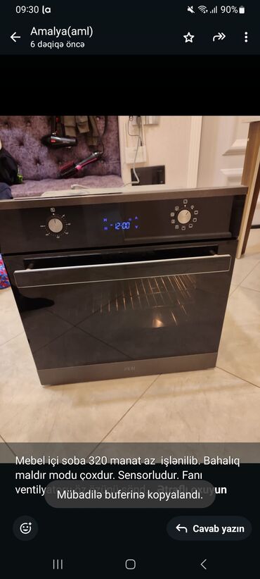 Masa və oturacaq dəstləri: Duxovka Elektrik, rəng - Qara, Quraşdırılan