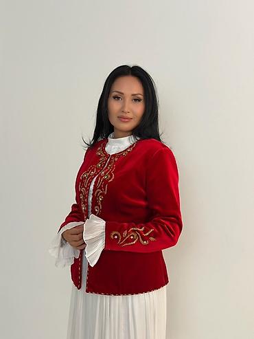 женская косметичка: Женский национальный жакет из бархата с вышивкой - Материал: плотный — 3