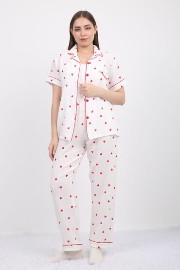 пижама 5в1: Пижама, Муслин, Китай, На пуговицах