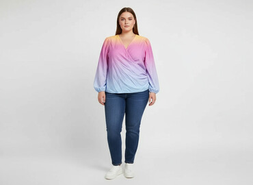 bluzki w serek plus size: Shein Curve, Жіноча блуза, розмір 5XL