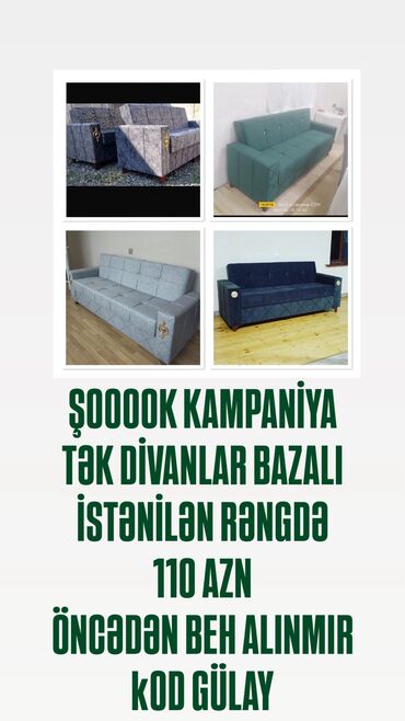 doşeme: Ucuz və kefiyyətli Divan 
110 azn 
ünvan GƏNCƏ 
0558752572