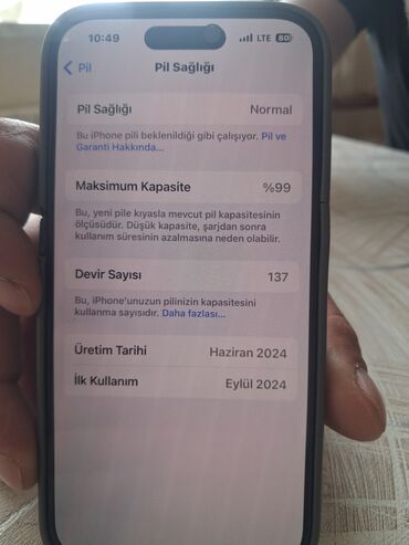 IPhone 15 Pro, 128 GB, Barmaq izi, Face ID, Sənədlərlə