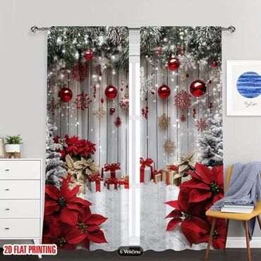 Ostali proizvodi za kuću: Novogodišnje zavese Dimenzije 150x60cm Cena 1700din/2kom kao na slici — 4
