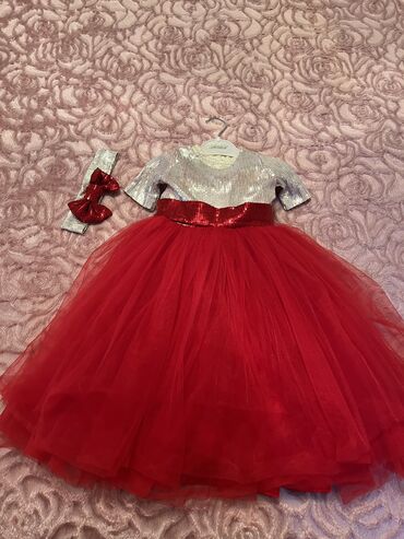 usaq tortlari 1 yas: Детское платье цвет - Красный