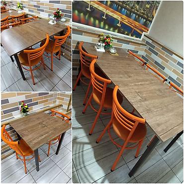 Kafe/Coffeeshop üçün masa və stullar satılır. Stul 35 ədəd var. 1i 25