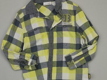 outfit z koszulą: Koszula 5-6 lat, stan - Dobry, wzór - Kratka, kolor - Żółty