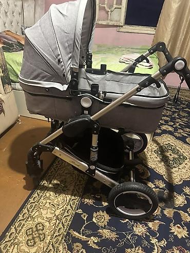 uwaq ucun mawinlar: Boz rəngli uşaq arabası, beşik tipli üst hissə ilə. Alüminium — 2