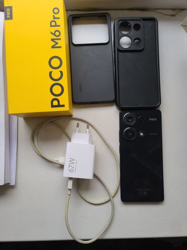 поко мз: Poco M6 Pro, Колдонулган, 256 ГБ, түсү - Кара, 2 SIM
