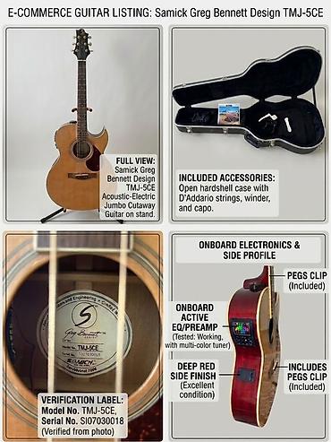 gibson gitara: Başlıq: Samick Greg Bennett TMJ-5CE Elektro-Akustik Gitara + Sərt — 1