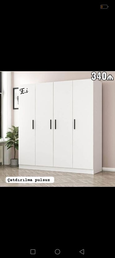 Dolablar: Yeni, 4 qapılı Düz dolab, Dolab-asılqan — 5