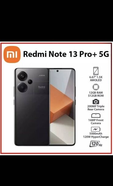 Xiaomi: Xiaomi, Redmi Note 13 Pro Plus, Б/у, 512 ГБ, цвет - Черный, 2 SIM