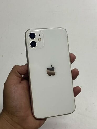 Apple iPhone: IPhone 11, Б/у, 128 ГБ, Белый, Чехол, 100 %
