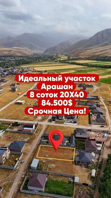 недвижимость в бишкеке продажа домов: 8 соток, Для строительства, Красная книга
