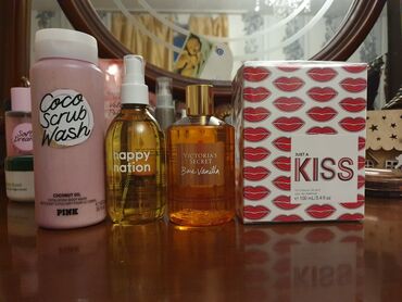 evidence etirleri: Victoria Secret parfum, scrab, body spray ve body gel. mehsullar