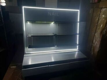 вешалка для одежды из дерева: Məhsul: 140 eninde 160 hundurluyu 6 polkali LED işıqlı vitrin stendi –