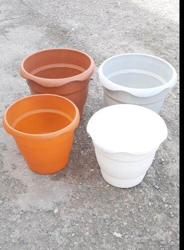 Bitkilər üçün dibçəklər: Dibcek qabi yuvarlaq gul qabi yuvarlaq dibcekqabi kvadrat gul qabi — 31