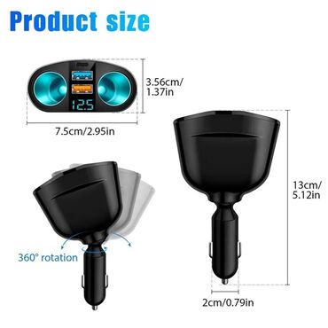 Auto oprema: Dvodelni Spliter Auto upaljac 12V-24V, PD QC3.0, 2 USB Dvodelni — 5