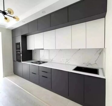 Sifarişlə mətbəx mebeli: Sifarişlə mətbəx dəsti, Özü çəkən petlələr, Sadə laminat, Kredit var, Rayonlara çatdırılma, Pulsuz çatdırılma — 4