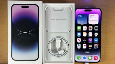Apple iPhone: IPhone 14 Pro Max, Б/у, 256 ГБ, Черный, Защитное стекло, Чехол, Коробка, 100 %