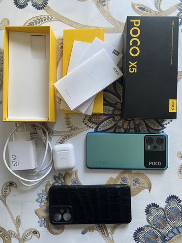 Poco: Poco X5 5G, Б/у, 128 ГБ, цвет - Голубой, 2 SIM