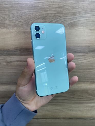 Apple iPhone: IPhone 11, Б/у, 256 ГБ, Зеленый, Защитное стекло, Кабель, 100 %