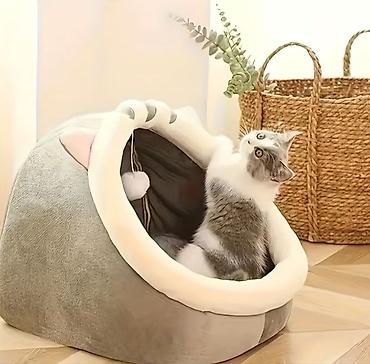 питомцы: 🐩🐈‍⬛🐕Домик-лежанка для кошек и котят в виде мягкой норы домик - Цвет — 1