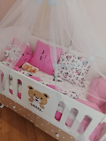 bar stoykasi: Uşaq beşiyi – “Teddy” dizaynlı - Material: ağ rəngli taxta karkas — 3