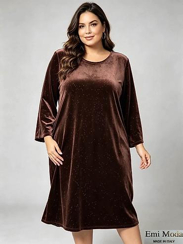 podsuknja: Plišana haljina sa diskretnim sjajem – plus size - Brend: Emi Moda — 2