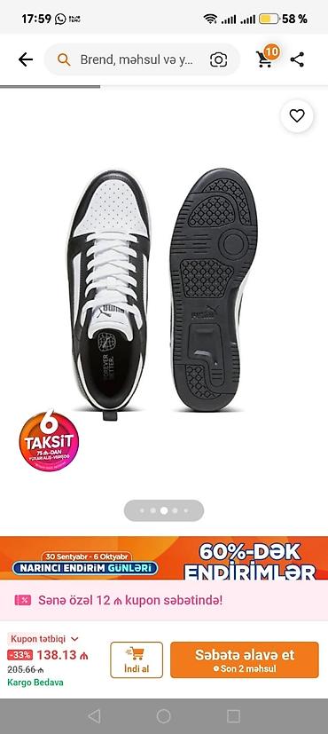 ket ayaqqabilar: Puma Reb-L Spor Ayaqqabı (Model: 398993-01) - Rəng: qara-ağ - Stil — 2