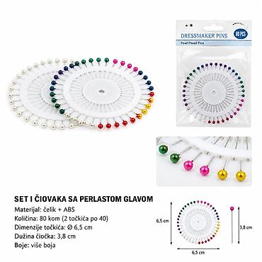 kais za sivacu masinu: KMT Set igala 5201976 Set igala sa perlastom glavom – praktičan alat — 1